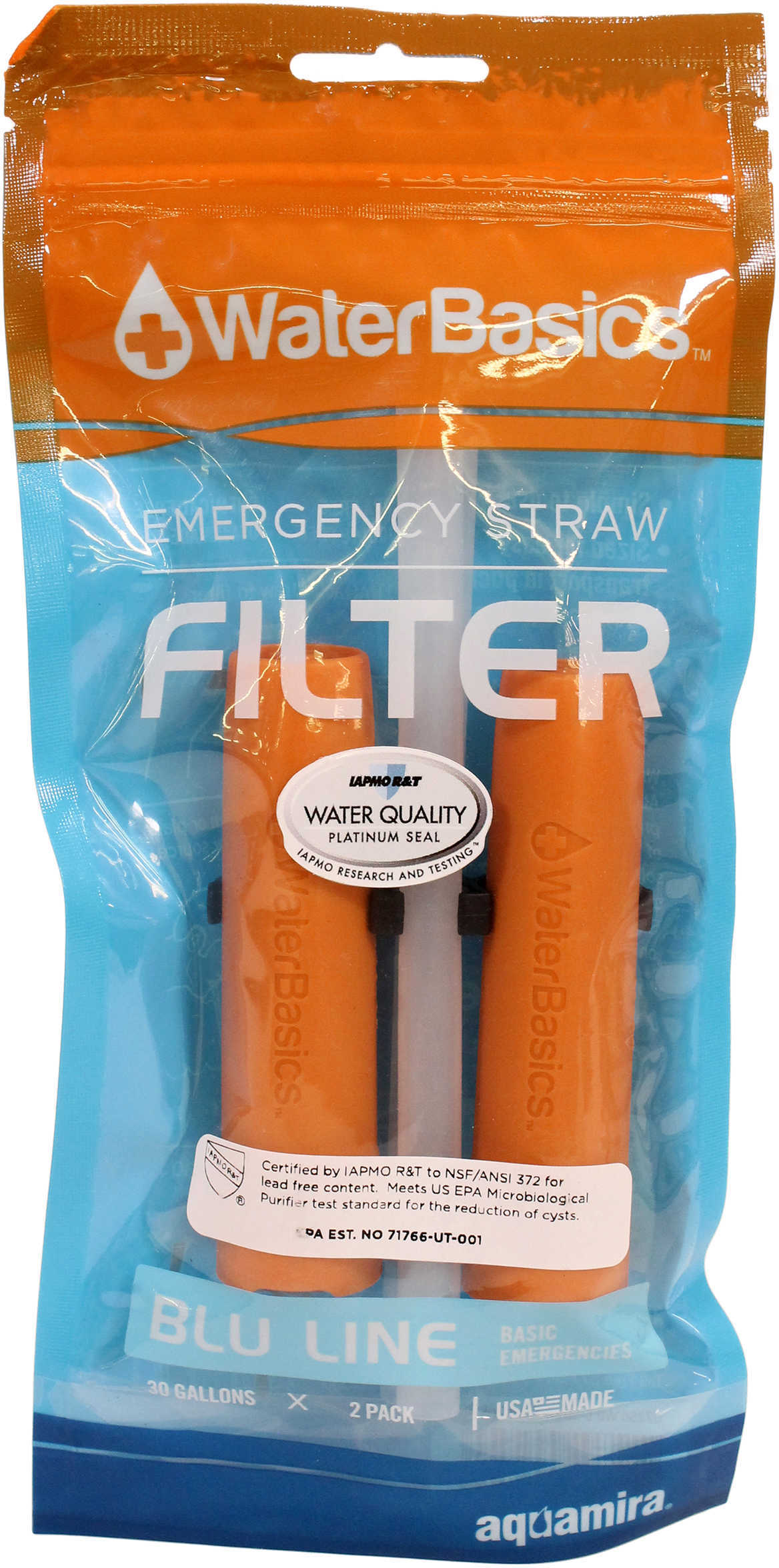 WaterBasics Emergency Straw Filter 2Pk.