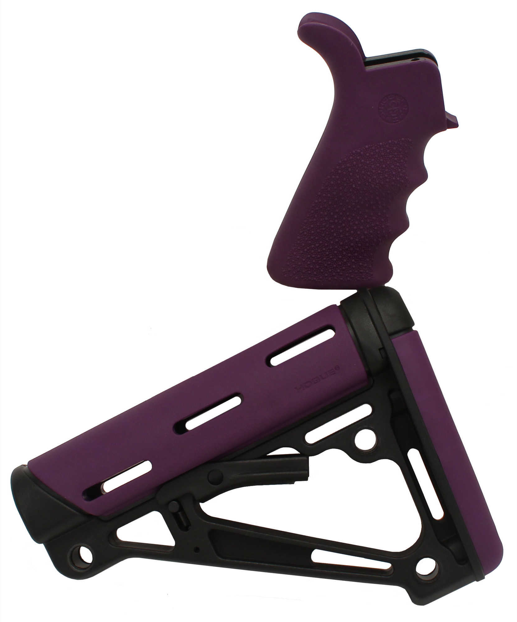 Hogue 15655 AR-15/M-16 Kit Finger Groove Beavertail Grip And Overmolded Collapsible Buttstock Purple