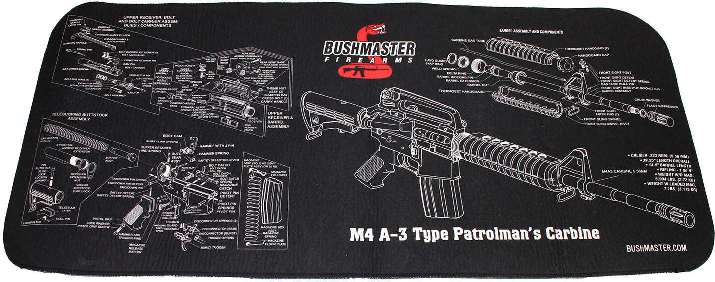 Bushmaster Neoprene M4 Schematic Gun Cleaning Mat, Matte Black Md: 93686