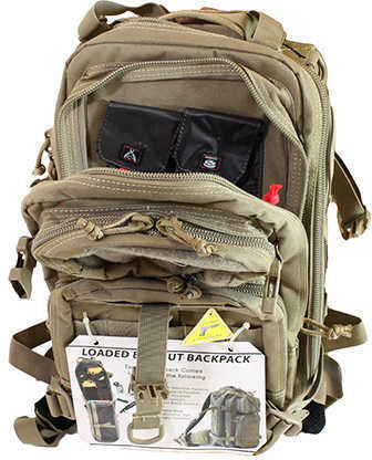 G. Outdoors Products Tactical Loaded Bugout Backpack Tan GPS-T1611LTB