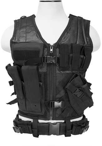 NCStar CTVL2916B Tactical Vest Black XL-XXL Tough PVC/Mesh Webbing