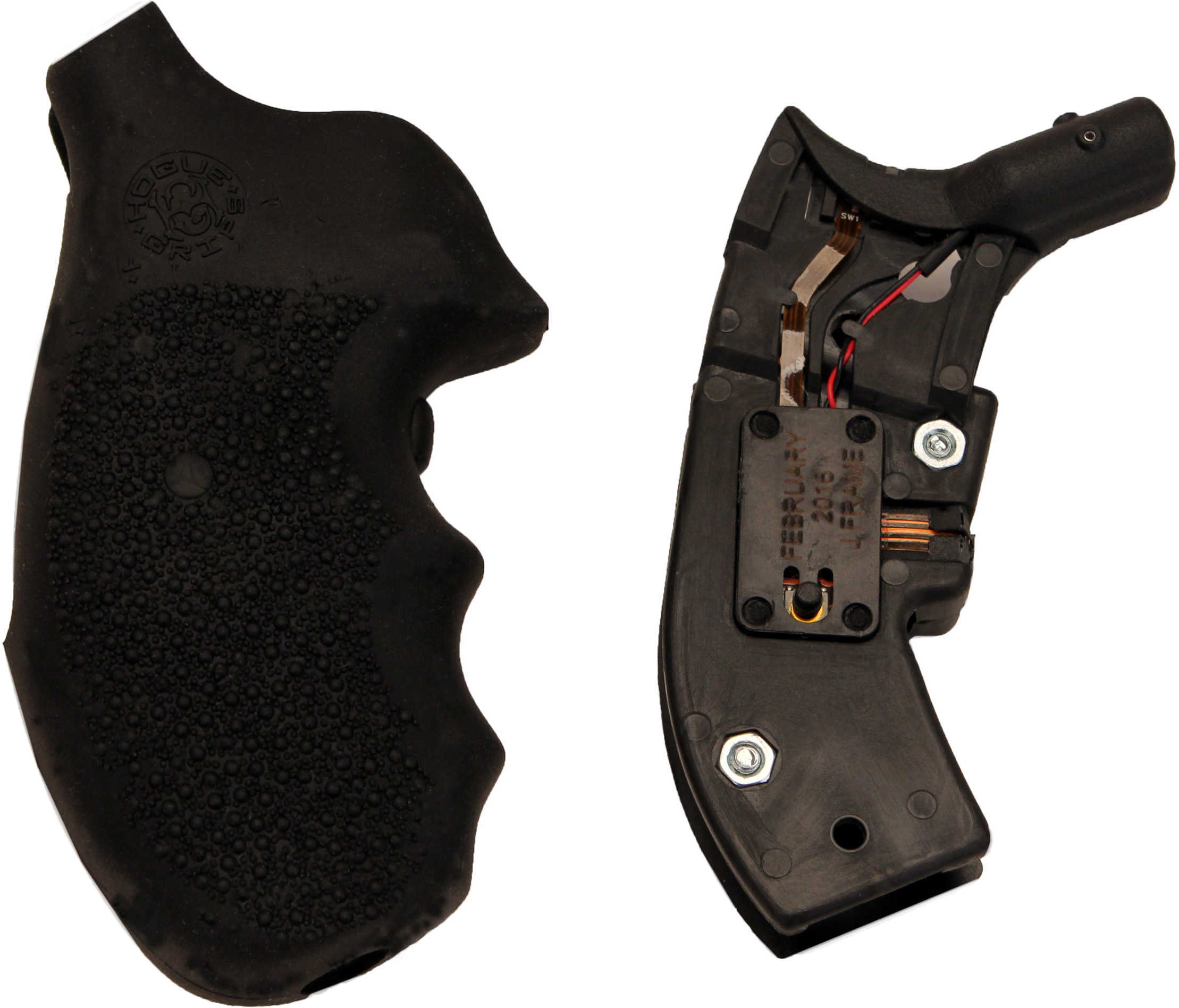 Hogue 60080 Monogrip Laser Enhanced with Finger Grooves S&W J Frame w/Round Butt Rubber Black