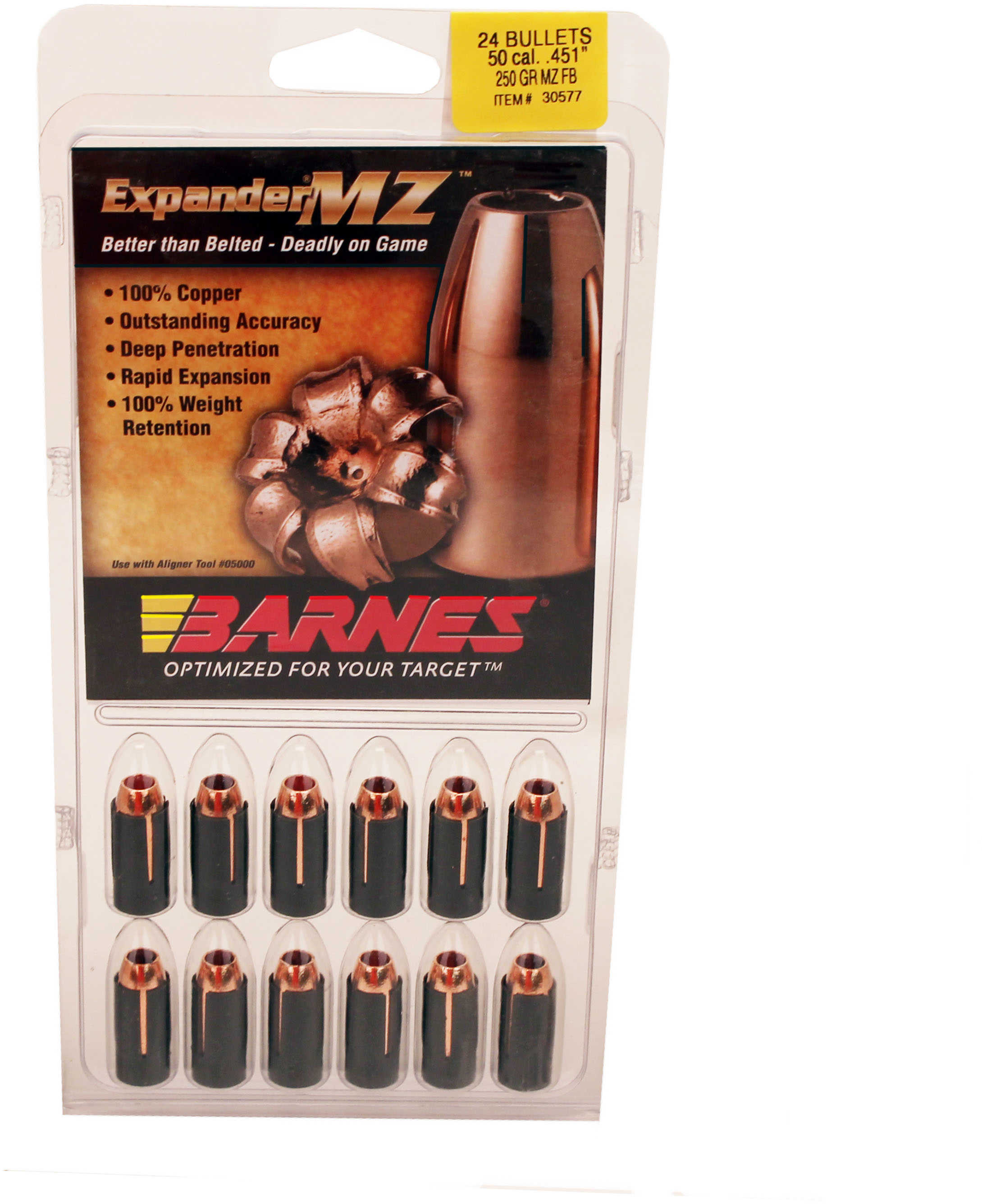 Barnes Expander MZ Muzzleloader Bullets With Sabot .50 Cal .451" 250Gr FB 24/ct