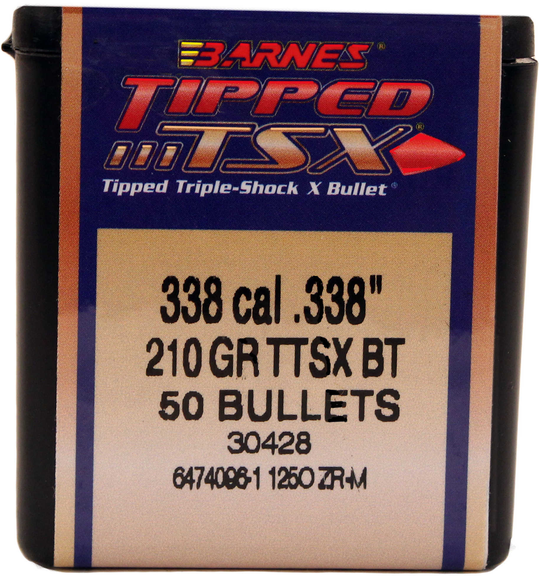 Barnes Bullet 338 Caliber .338 210Gr. Tipped TSX BT 50 Per Box