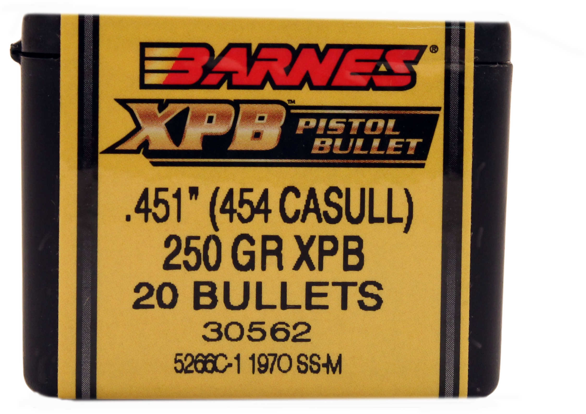 Barnes 45 Caliber .451 Diameter 250 Grain X-Bullet XPB Pistol 20 Count