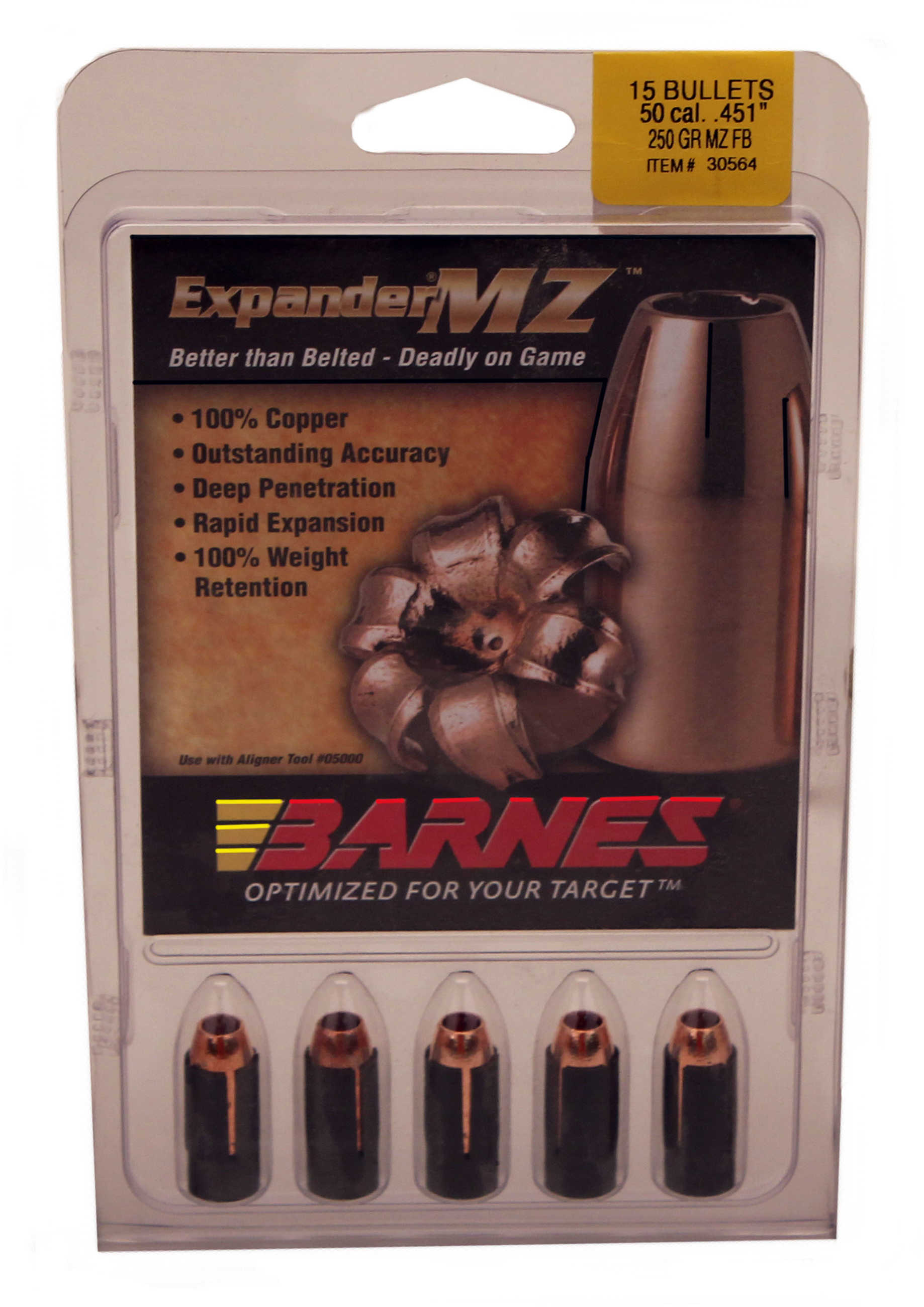 Barnes Bullet 50 Caliber .451 250 Grains Expander MZ