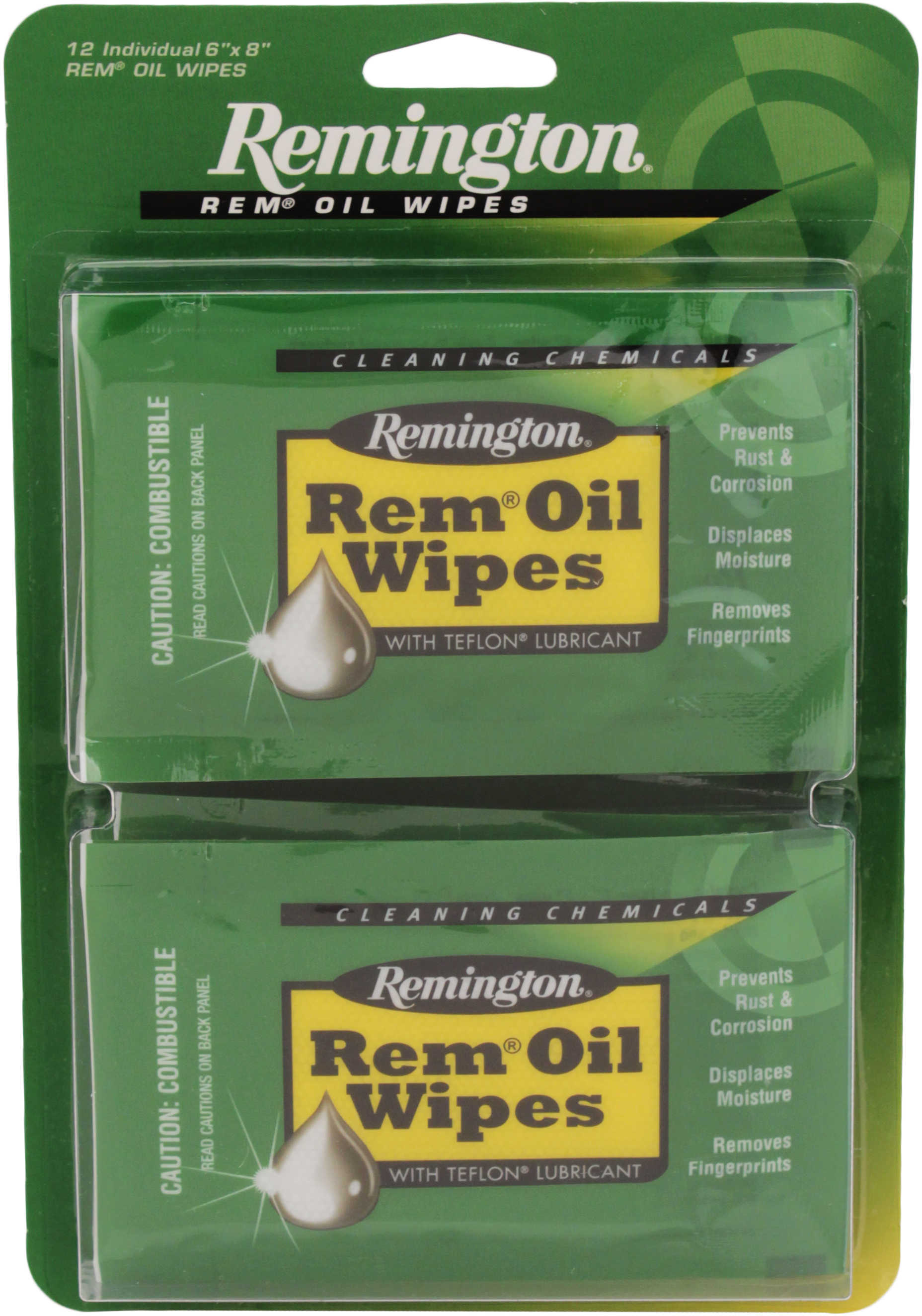 Remington Accessories 18411 Oil Cleans/Lubricates/Protects Single Pack Wipes 12 Per
