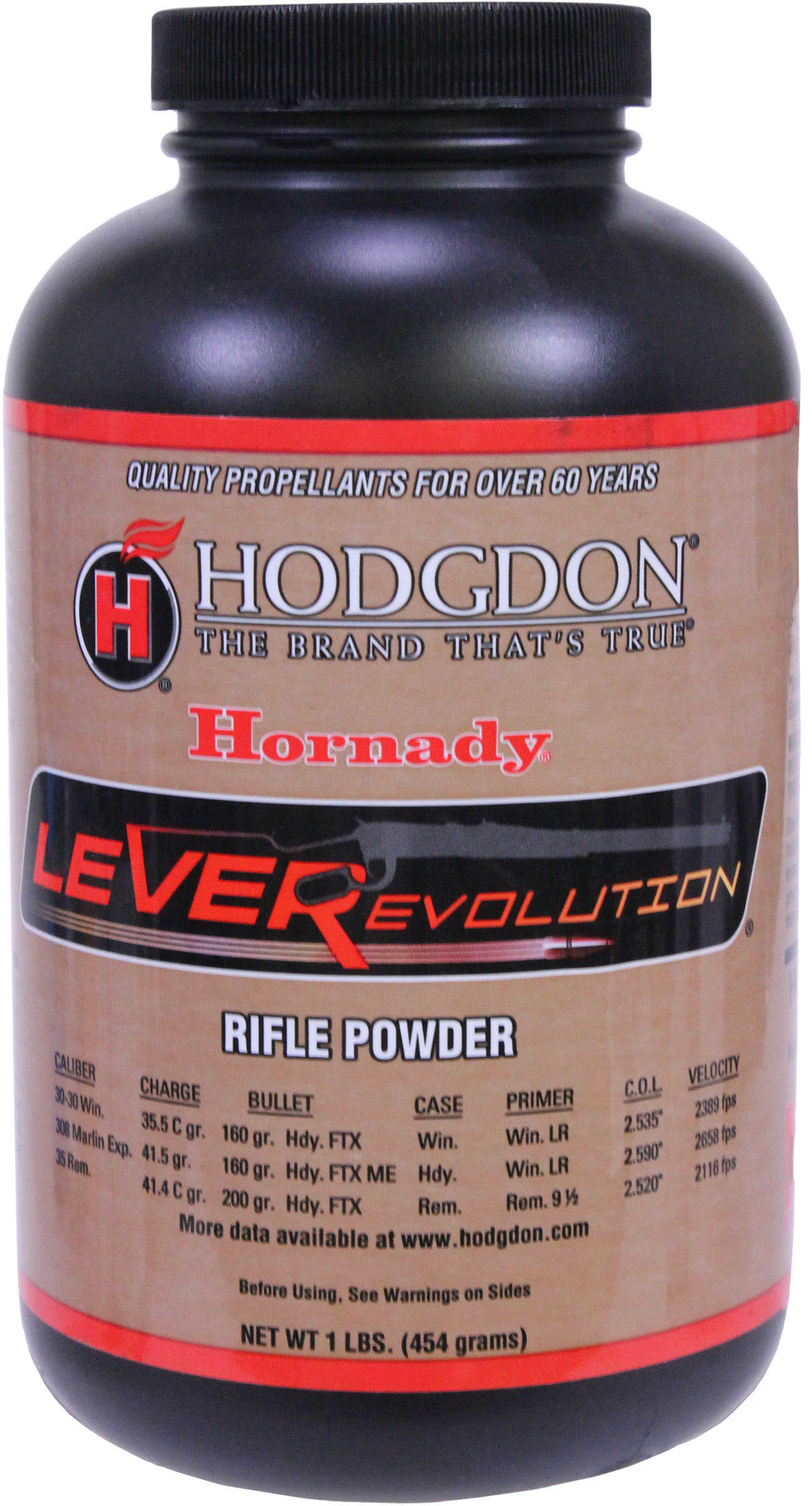 Leverevolution Size: 1 Lbs. Manufacturer: Hodgdon Powder Co., Inc. Model: HDHHLR1