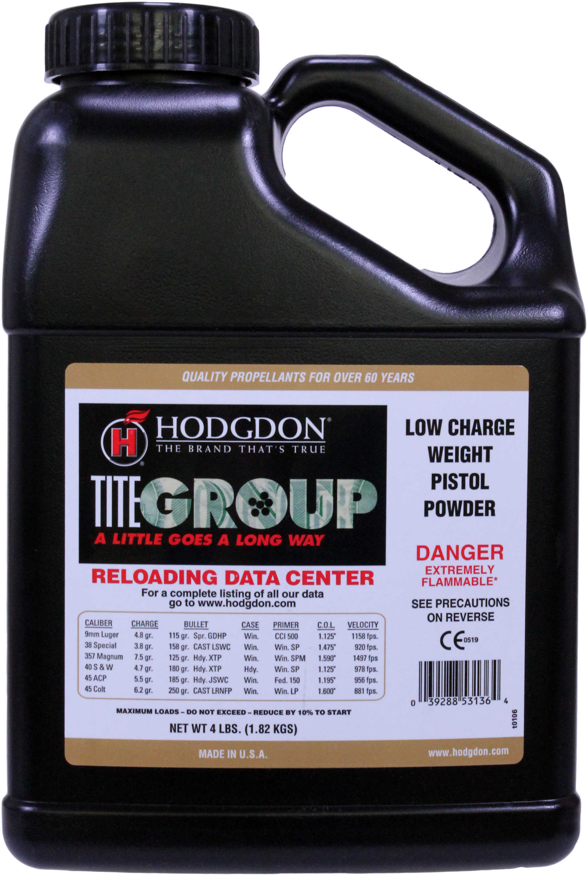 Hodgdon Powder Titegroup Smokeless 4 Lb