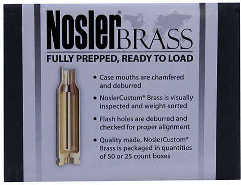 Nosler 22-250 Remington Unprimed Rifle Brass 50 Count