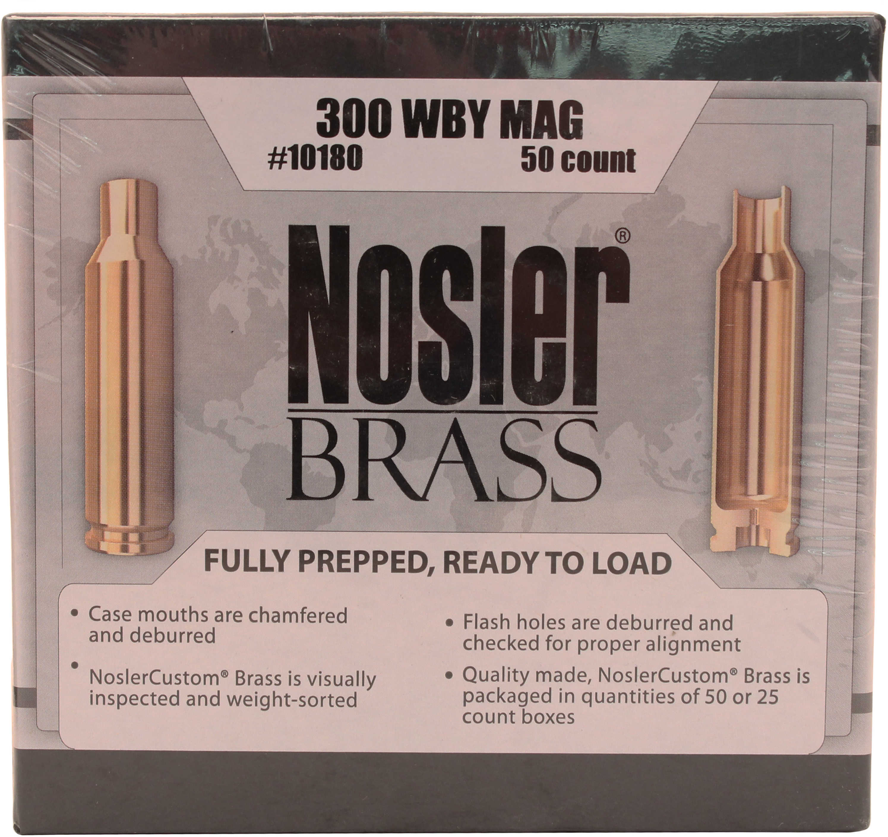 Nosler 300 Weatherby Unprimed Rifle Brass 50 Count