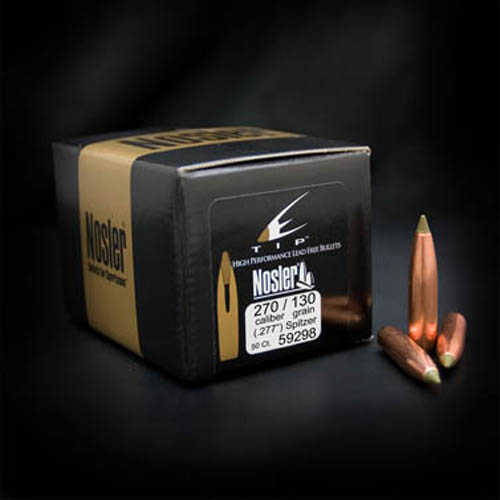 Nosler E-Tip Lead-Free Hunting Bullets .270 Cal .277" 130 Gr SPTZ 50/ct