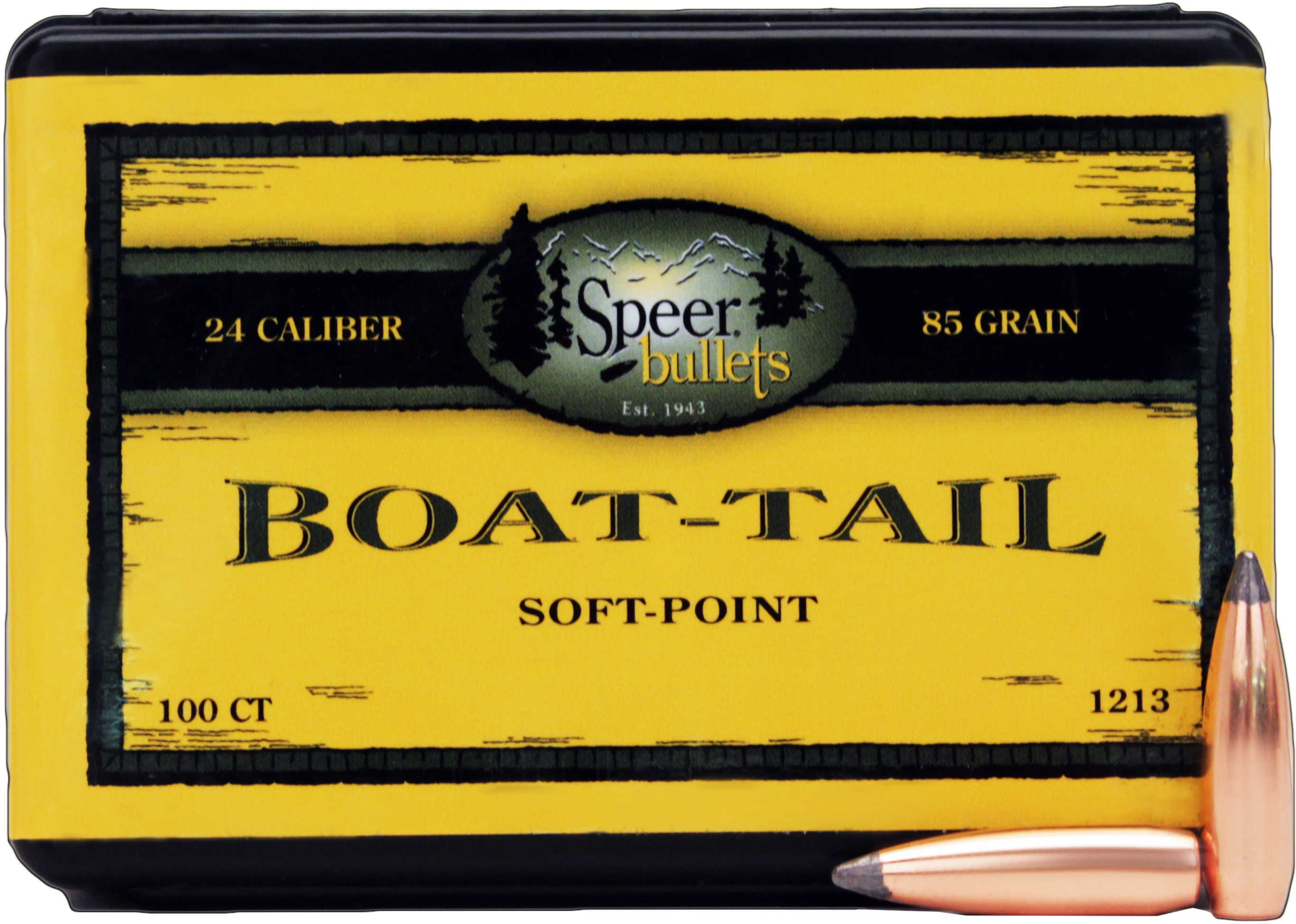 Speer 6mm .243 Diameter 85 Grain Spitzer Soft Point Boat Tail 100 Count