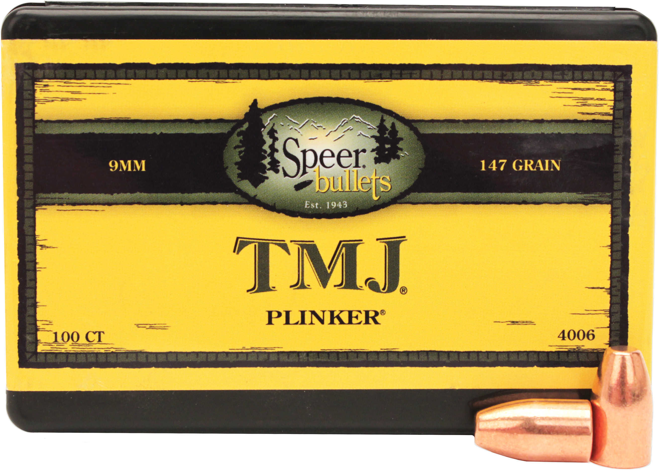 Speer TMJ Handgun Bullets 9mm Luger .355" 147 Gr TMJ-FN 100/ct