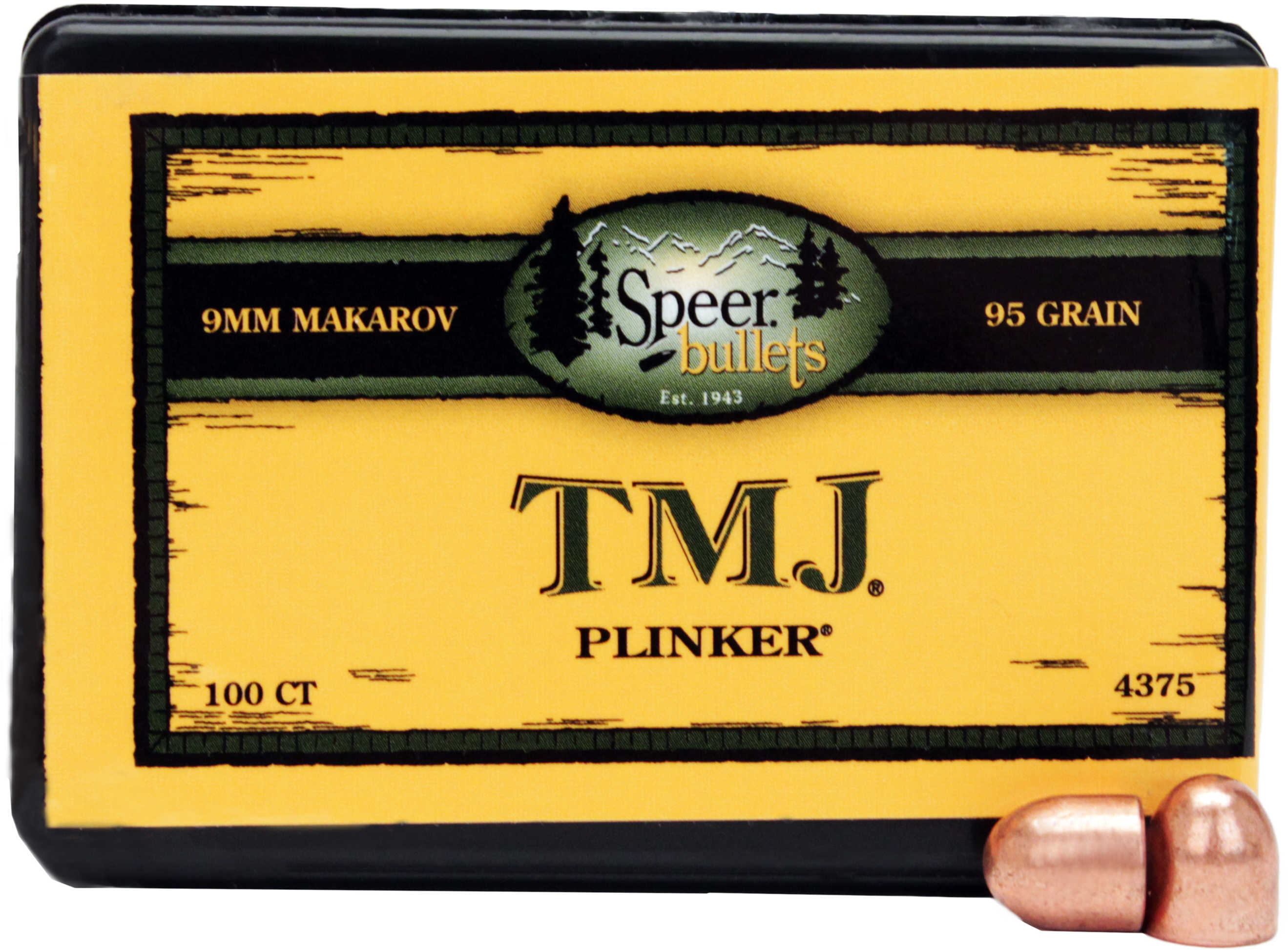 Speer TMJ Handgun Bullets 9mm Maarov .364" 95 Gr TMJ-RN 100/ct