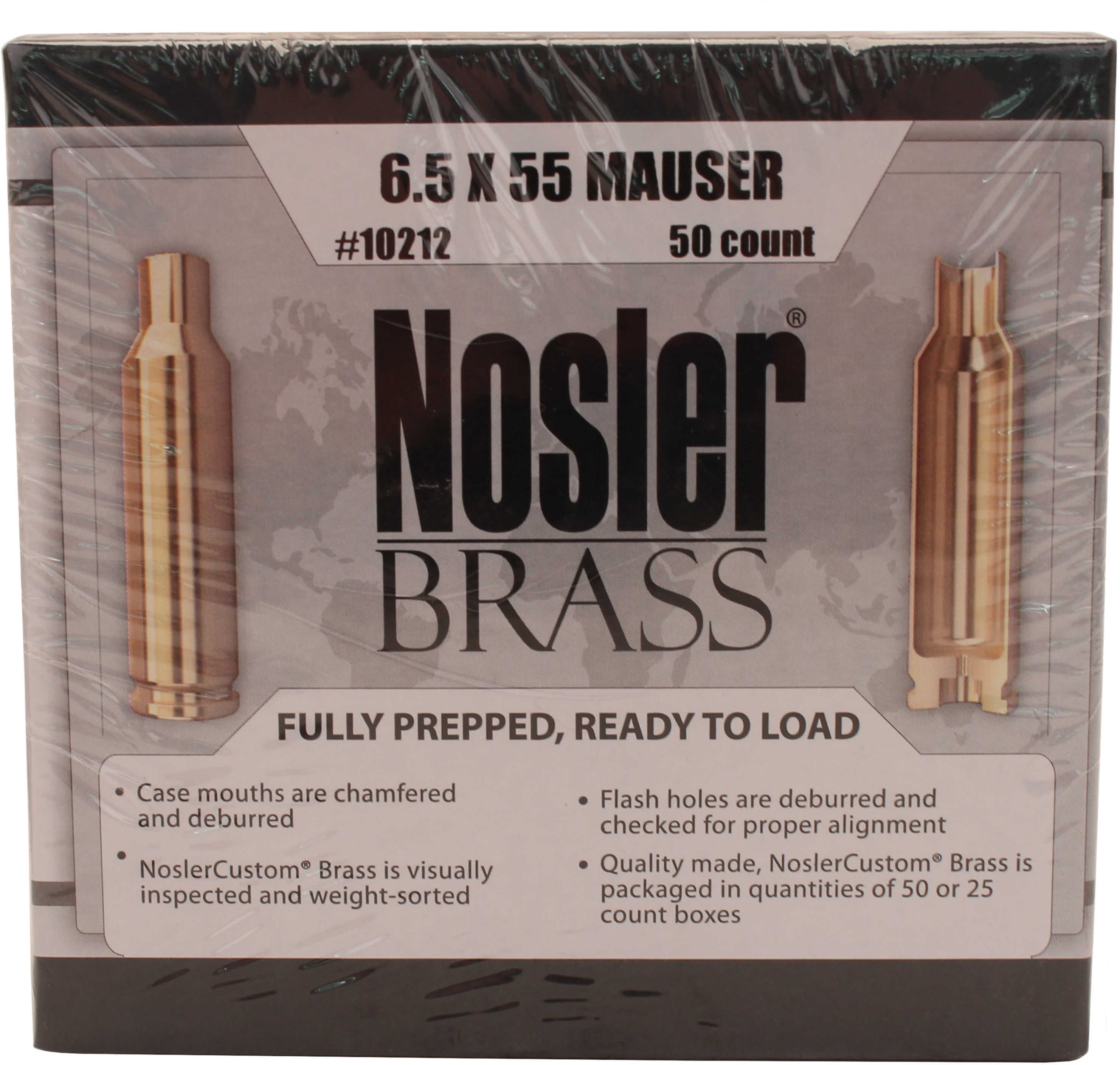 Nosler 6.5x55 Swedish Mauser Unprimed Rifle Brass 50 Count