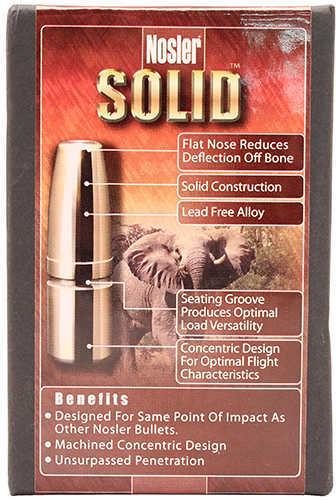 Nosler Solid Dangerous Game Bullet .458 Caliber 500 Grains 25/Bx