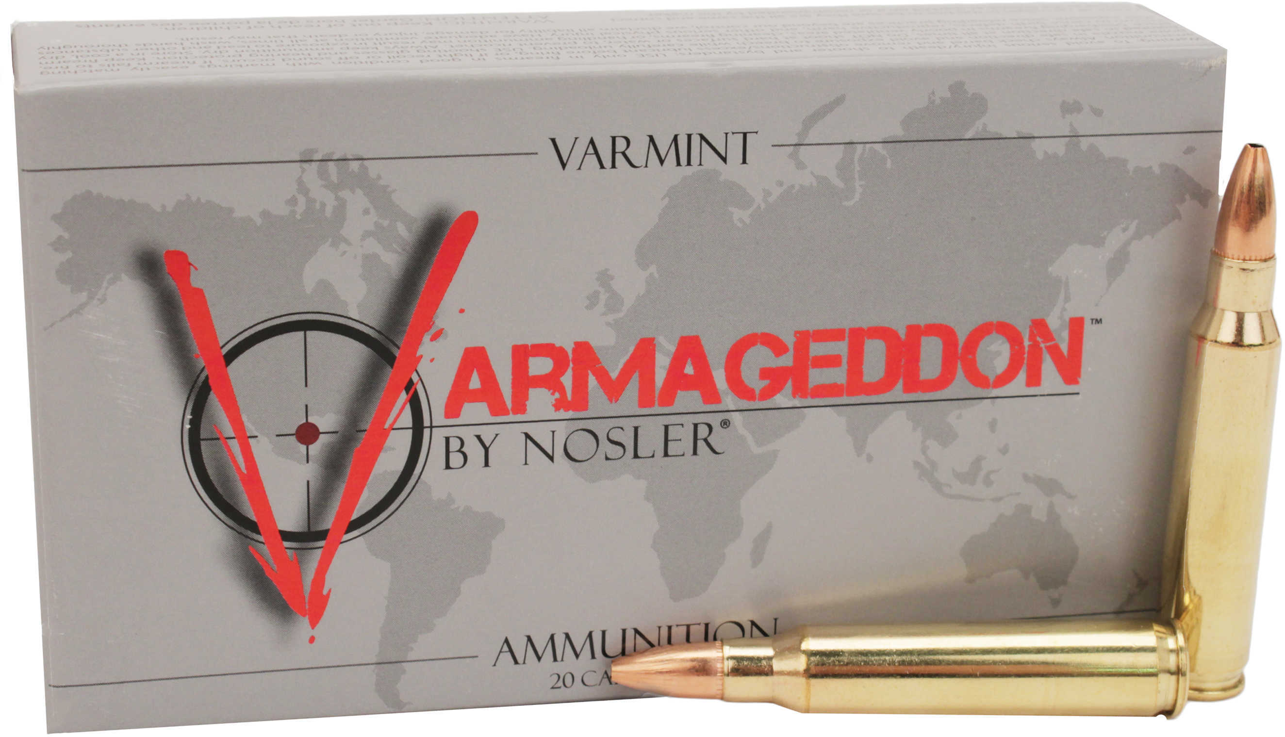 Nosler Varmegeddon Rifle Ammunition .223 Rem 62 Gr FBHP 2950 Fps - 20/Box