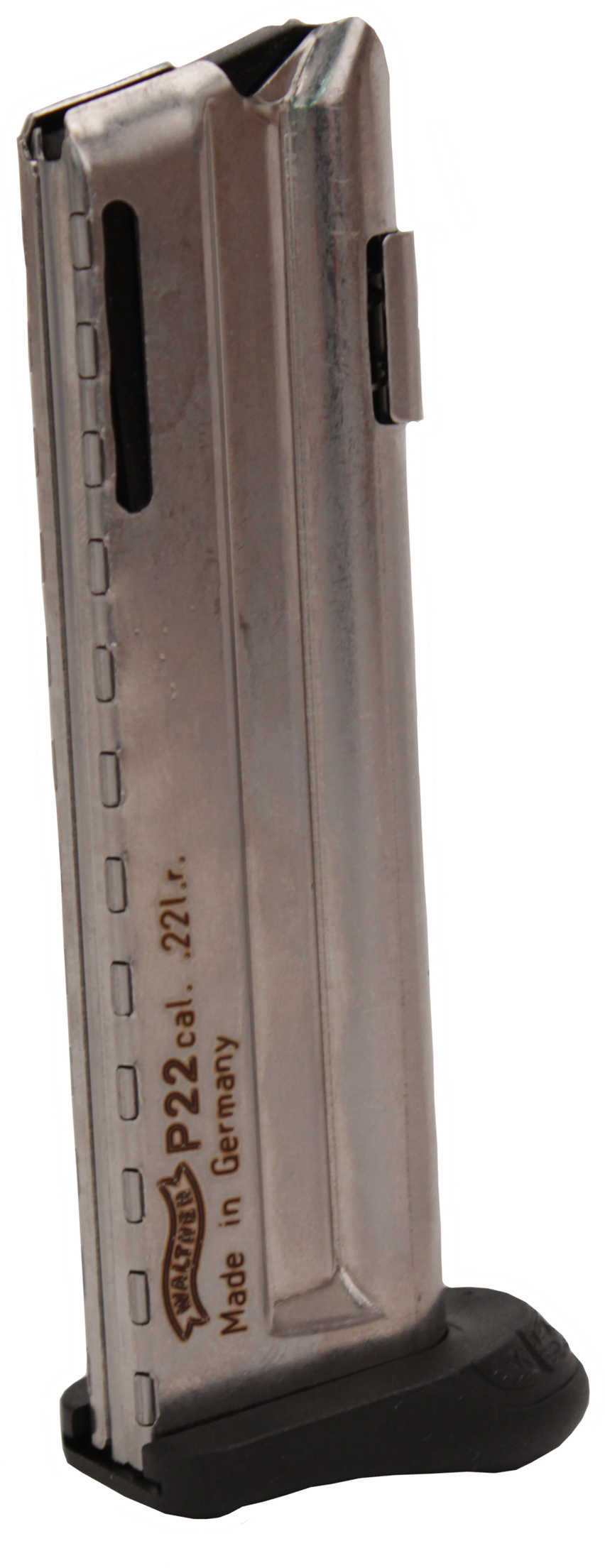 Walther Colt P22 Q-Style Magazine w/Finger Rest Stainless 10/Rd