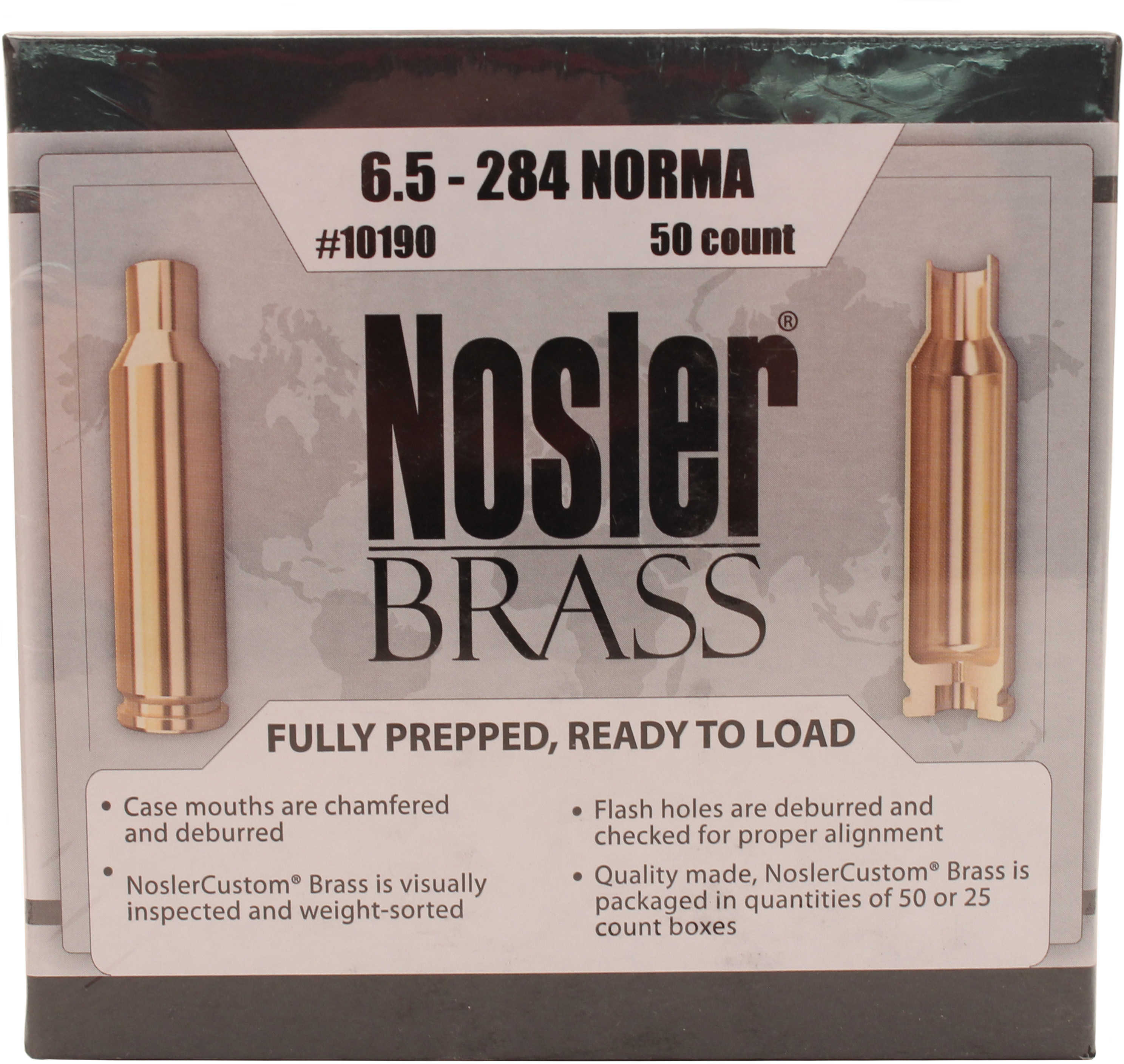 Nosler Unprimed Brass Rifle Cartridge Cases 50/ct 6.5-284 Norma