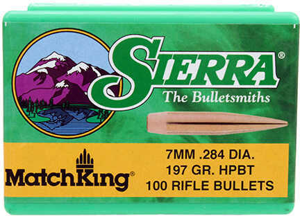 Sierra 7mm .284 Diameter 197 Grain HP BT Hollow Point Boat Tail Matchking 100 Count