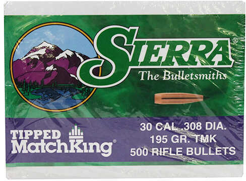 Sierra 30 Caliber .308 Diameter 195 Grain TMK Tipped Boat Tail Matchking 500 Count