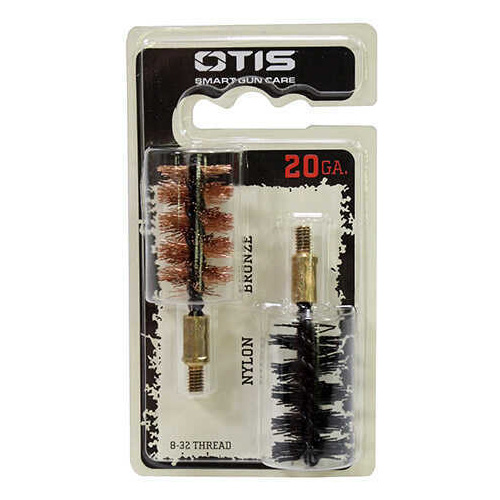 Otis Bore Brush .20 Gauge 2-Pack 1-Nylon 1-Bronze 8-32MM Thread