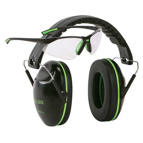 Allen 2325 Gamma Junior Ear & Eye Protection Combo 23 Db Over The Head Black/Chartreuse Youth