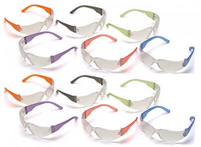Pyramex Safety Products Clear Lens Multi Color Frames Intruder, Package of 12