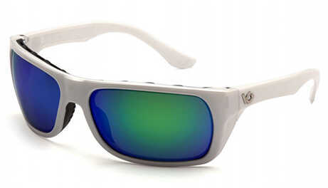 Pyramex Safety Products Venture Gear Safety Glasses Vallejo, Polarized Green Mirror Lens with White Frame