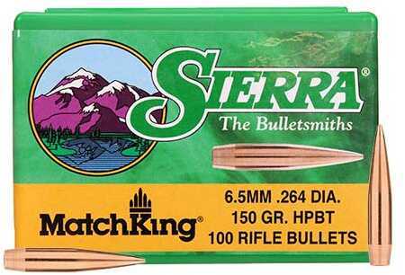 Sierra 1755 Matchking 6.5mm .264 150 Grains Hollow Point Boat Tail 100 Box