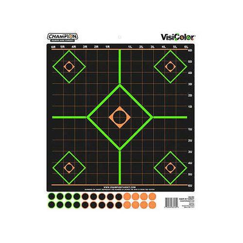 Champion Targets 46130 VisiColor Self-Adhesive Paper 14" x 16.25" 5-Diamond Black/Green 5 Pack