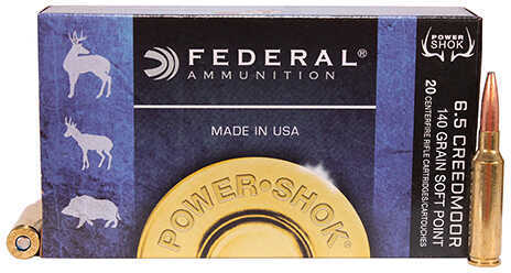 6.5 Creedmoor 140 Grain Jacketed Soft Point 20 Rounds Federal Ammunition