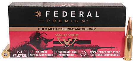 224 Valkyrie 90 Grain Sierra Match King 20 Rounds Federal Ammunition