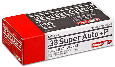 38 Super Automatic 130 Grain Full Metal Jacket 50 Rounds Aguila Ammunition