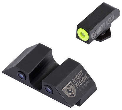 Night Fision GLK00107YGZG Sight Set Square Front/U-Notch Rear for Glock 17/17L/19/22-28/31-35/37-39 Tritium Green