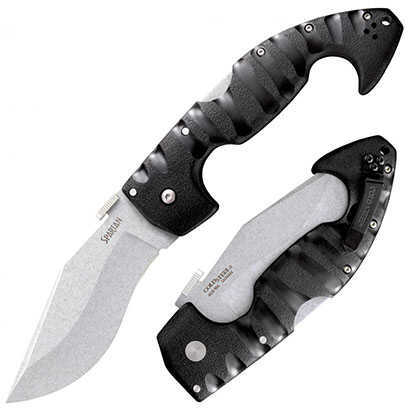 Cold Steel Spartan Folding Knife AUS 10A Plain Drop Point Dual Thumb Stud/Pocket Clip 4.5" BD1 Box 21SC