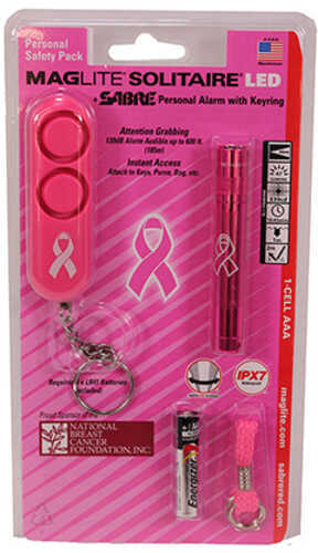 Maglite Sj3AUD6 Solitaire & Personal Alarm Combo Pink