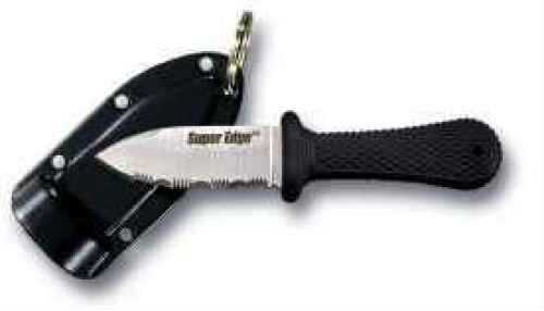 Cold Steel Super Edge Fixed Blade Knife AUS 8A/Polished 3/4 Serrated Drop Point Secure-Ex Sheath 2" Black Kraton Box 42S
