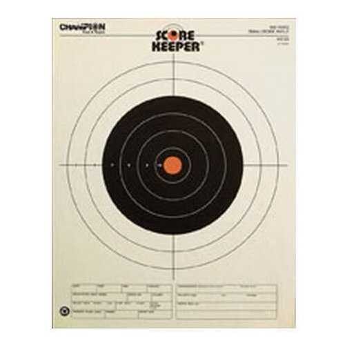 Champion Traps And Targets Scorekeeper Paper - Fluorescent Orange Bull 100 Yd. Small Bore Rifle 14" X 18" 12