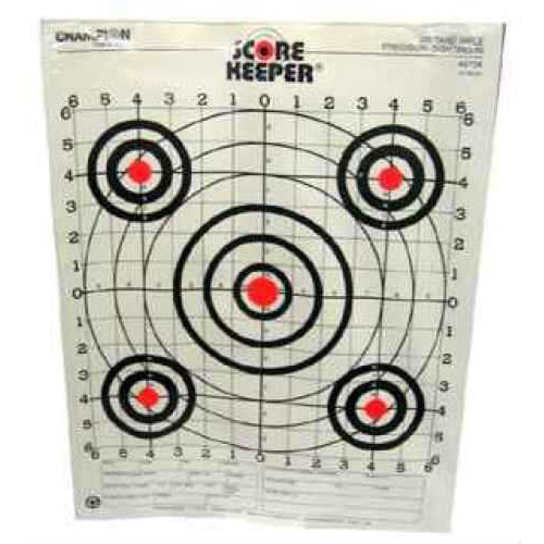 Champion Traps & Targets Orange Bullseye Scorekeeper 100 Yard Rifle Sight-In 12 Pack 45726