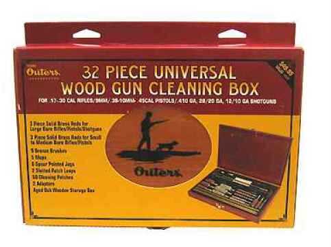 Outers Cleaning Kit For Universal Gun 32 Piece Wood Box 70080