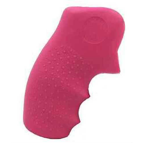 Hogue 60007 Monogrip with Finger Grooves Grip S&W J Frame w/Round Butt Rubber Pink