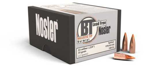 Nosler 45150 Ballistic Tip Lead-Free 22 Caliber .224 35 GR 100 Box