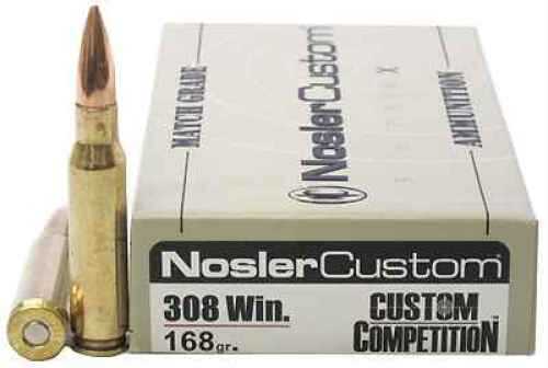 308 Win 168 Grain Full Metal Jacket 20 Rounds Nosler Ammunition 308 Winchester