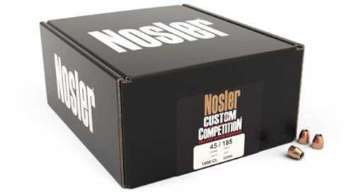 Nosler 45 Caliber .451 Diameter 185 Grain Jacketed Hollow Point Bulk Custom Comp 1000/Case