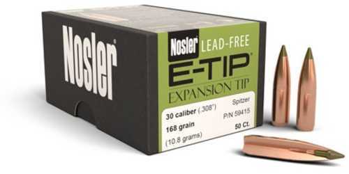 Nosler 30 Caliber Bullet 168 Grains E-Tip 50/