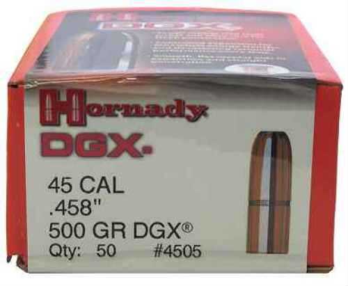 Hornady 45 Caliber Bullets .458" 500 Grain DGX (Per 50) Md: 4505