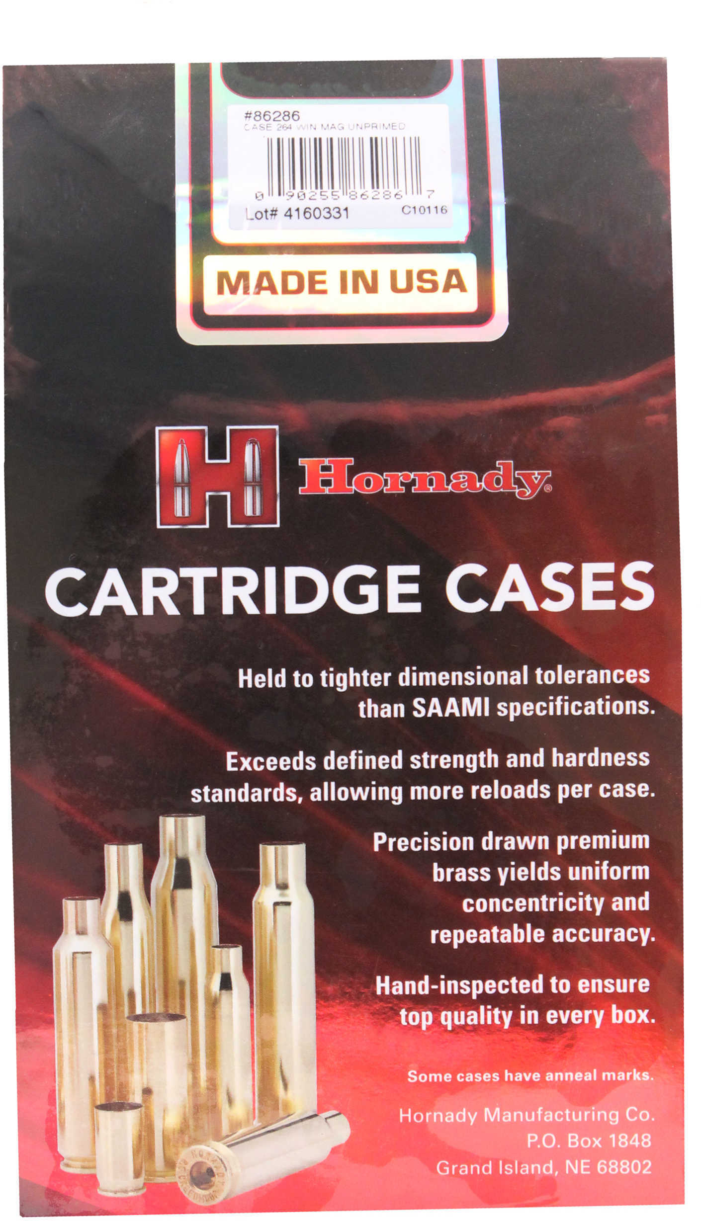 Hornady 86286 UNP Case 264 Win Mag 50
