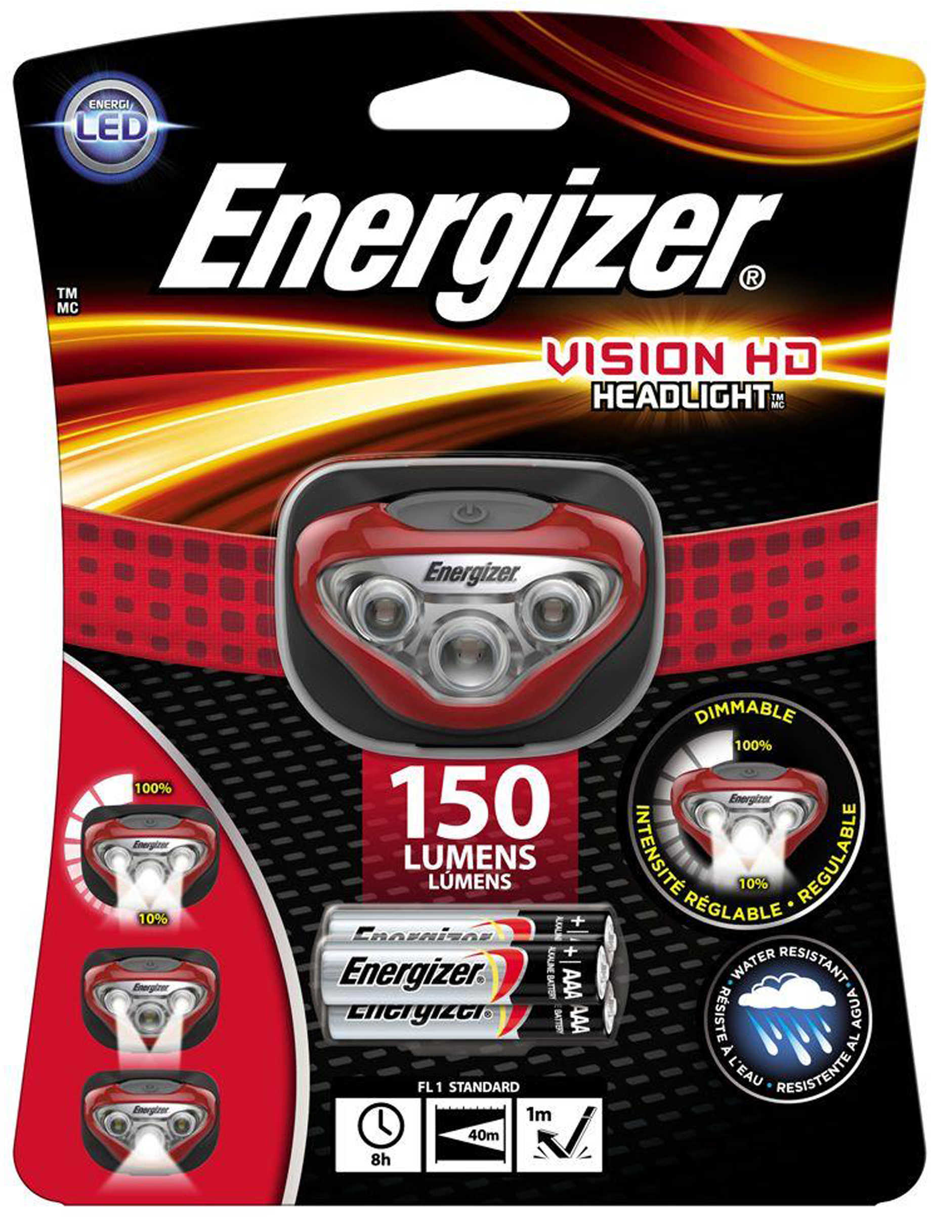 Energizer Vision HD Headlamp 300 Lumens W/AAA Batteries